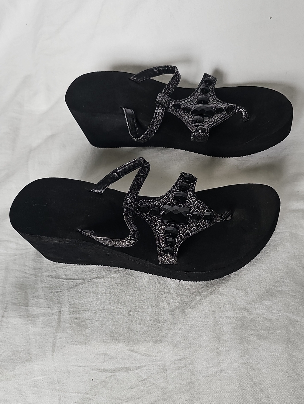 Platform Thong Wedge Sandals